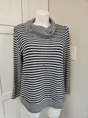 Sunday by Dressbarn Striped Cowl Neck Top